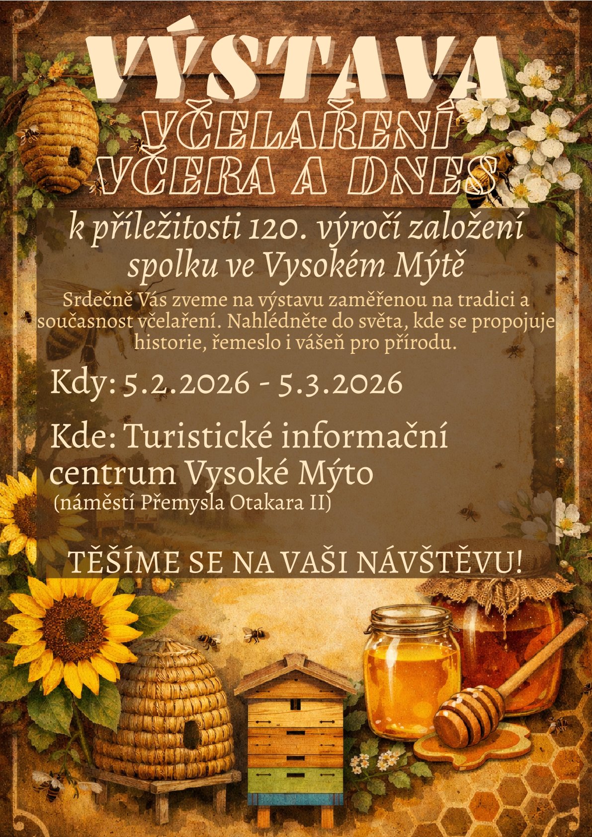 Pozvánka na výstavu Včelaření včera a dnes